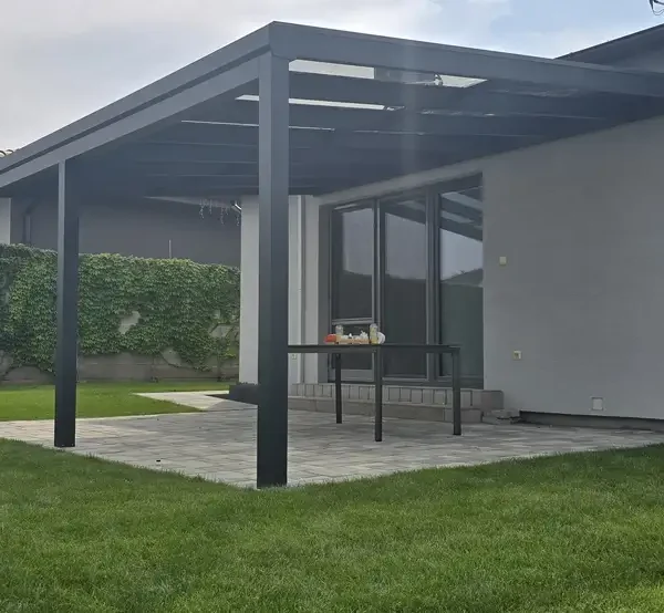 Hliníková pergola 5x4,2 m s bezpečnostným sklom, Suchá nad Párnou.